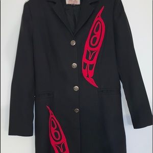 Black 3/4 length native jacket